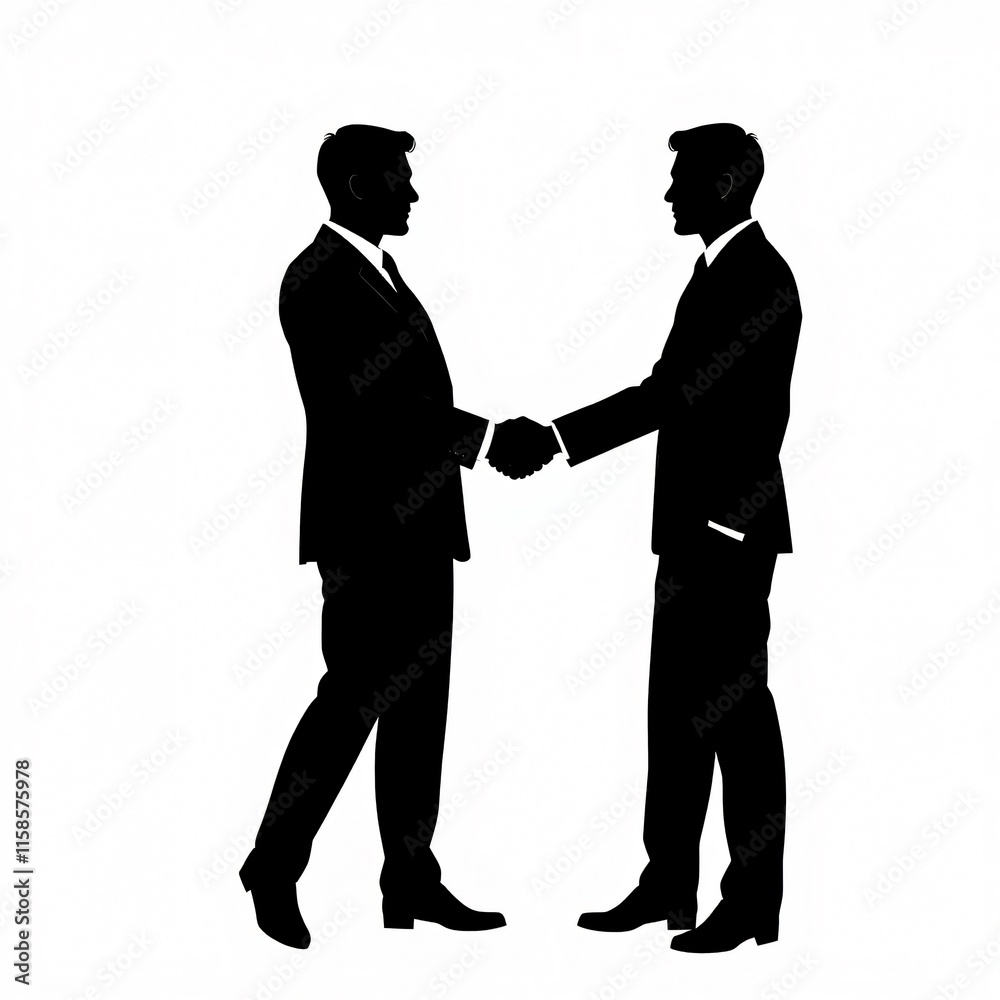 Businessmen Handshake Silhouette: A Deal Sealed Businessmen Handshake Silhouette: A Deal Sealed