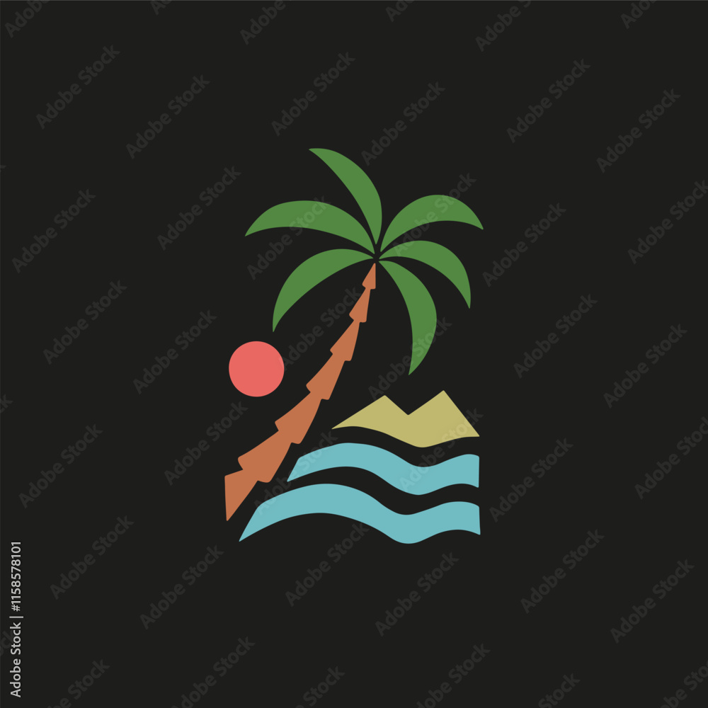 Naklejka premium Vintage surf design template for surf club, surf shop, surf merch.