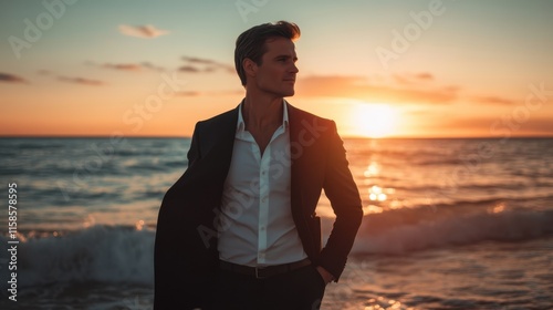 The Man at Sunset Beach