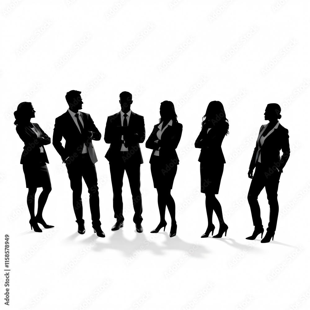 Silhouette of Business Team Meeting Silhouette of Business Team Meeting