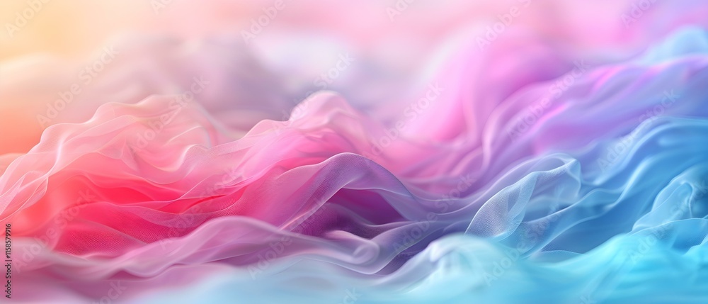 Abstract Colorful Waves of Soft Pastel Fabric in Smooth Flowing Motion for Background or Textile Design Abstract Colorful Waves of Soft Pastel Fabric in Smooth Flowing Motion for Background or Textile Design