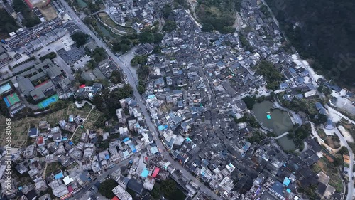 Aerial photography of Huangyao Ancient Town in Zhaoping County, Hezhou, Guangxi photo