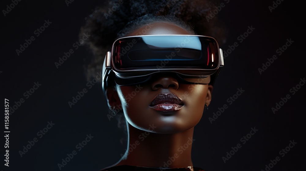 Woman Experiencing Virtual Reality Woman Experiencing Virtual Reality