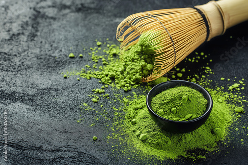 matcha powder and chasen