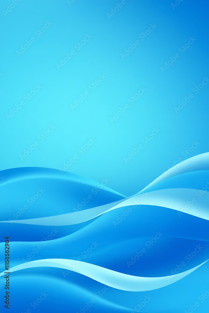 Obraz premium Abstract Teal Wave Design for Modern Background.