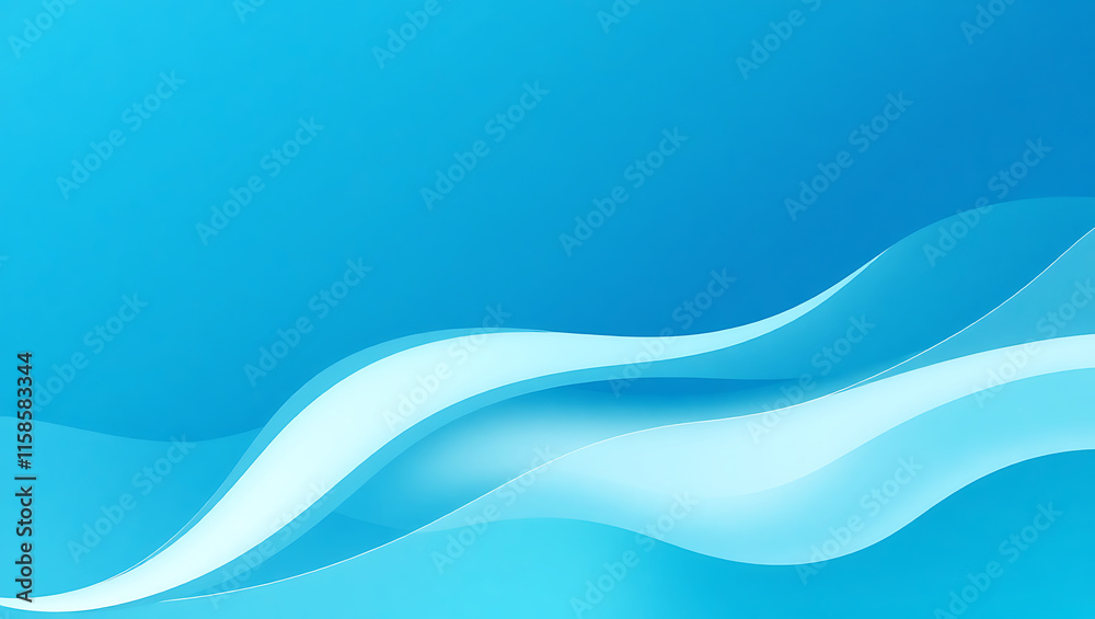 Fototapeta premium Abstract Teal Wave Design for Modern Background.