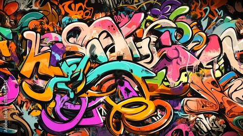 Wallpaper Mural Colorful Graffiti Seamless Background Torontodigital.ca