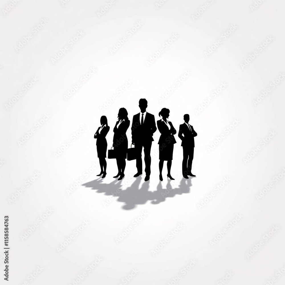 Silhouette of a Successful Business Team: A Powerful Visual Representation of Collaboration, Leadership, and Corporate Success Silhouette of a Successful Business Team: A Powerful Visual Representation of Collaboration, Leadership, and Corporate Success