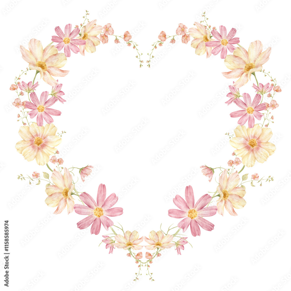 Floral Heart Frame Illustration Floral Heart Frame Illustration