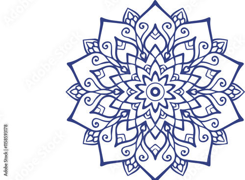 Beautiful flower art and mandala vector design photo