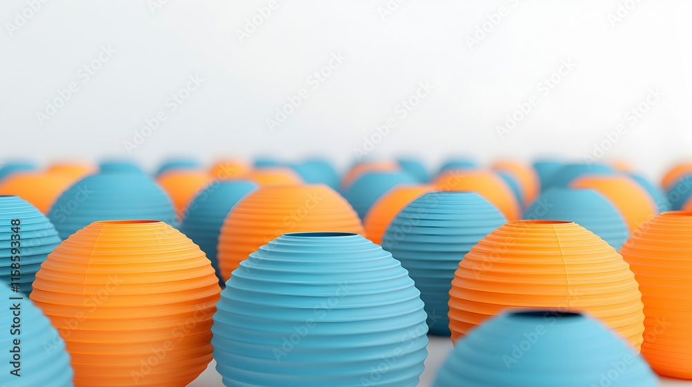 Fototapeta premium Vibrant Colorful Textured Ball Shapes on White Background