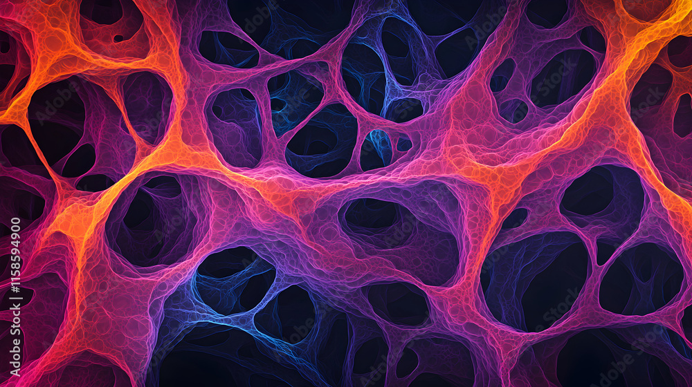 Abstract Neural Design in Purple, Futuristic Concept