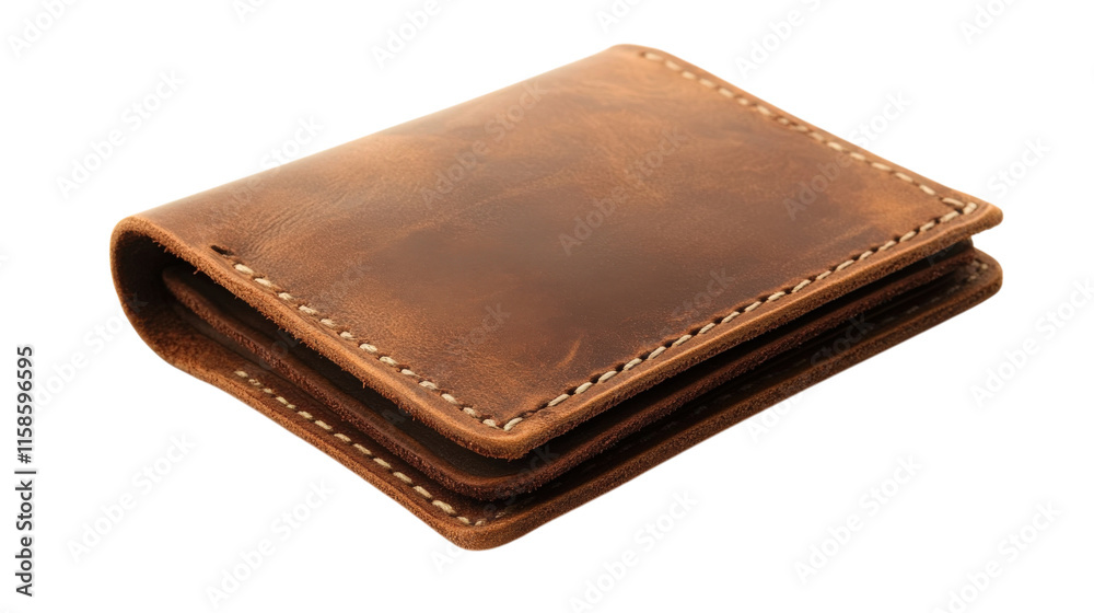 Handmade leather wallet with rustic finish, showcasing fine craftsmanship and durability. Perfect for everyday use or as thoughtful gift Handmade leather wallet with rustic finish, showcasing fine craftsmanship and durability. Perfect for everyday use or as thoughtful gift
