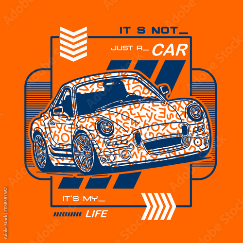 Custom car racing made for speed and style, vector illustration