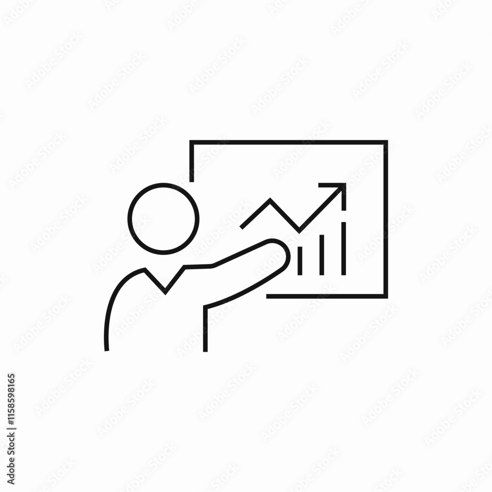 Business growth chart presentation icon vector sign Business growth chart presentation icon vector sign