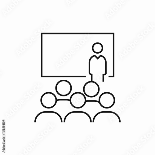Corporate training classroom lecture icon vector sign
