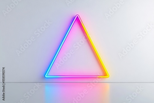 Symmetrical geometric forms reflecting a spectrum of colors, showcasing a futuristic aesthetic.