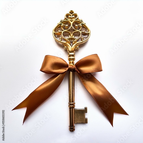 Sophisticated Antique Key with a Romantic Touch photo