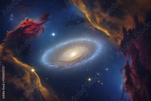 Universe filled with stars, nebulae and galaxies. photo