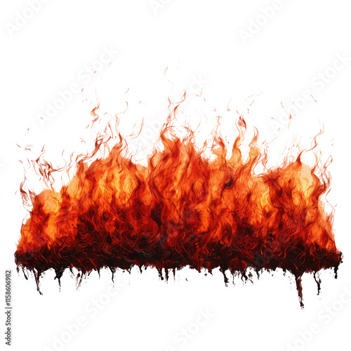 Flame Isolated Background, Generative AI	