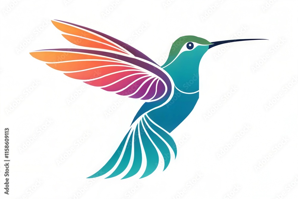 Obraz premium Stylized hummingbird icon.