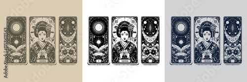 geisha playing card tattoo design for collectors
