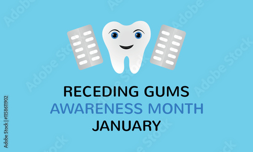 Receding Gums Awareness Month Background Banner Or Poster Design Template vektor.