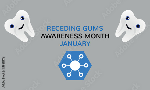 Receding Gums Awareness Month Background Banner Or Poster Design Template vektor.