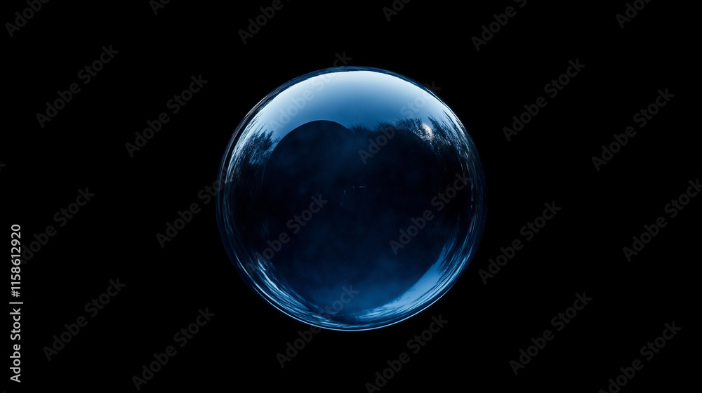 dark blue bubble floating in the air dark blue bubble floating in the air