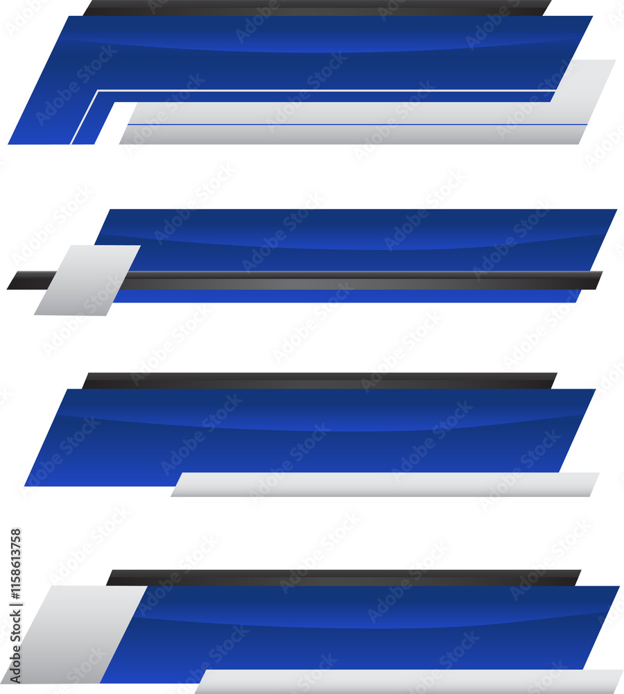 Banners for broadcasting with negative space to insert text against transparent background. Set of news bars with copy space. Television video template. Concept of social media, information. Banners for broadcasting with negative space to insert text against transparent background. Set of news bars with copy space. Television video template. Concept of social media, information.