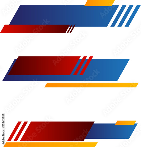 Banners for broadcasting with negative space to insert text against transparent background. Set of news bars with copy space. Television video template. Concept of social media, information.