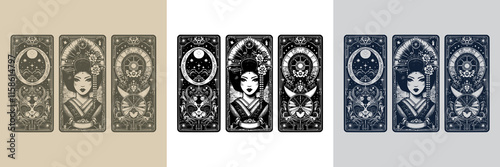 enchanting geisha playing card tattoo design
