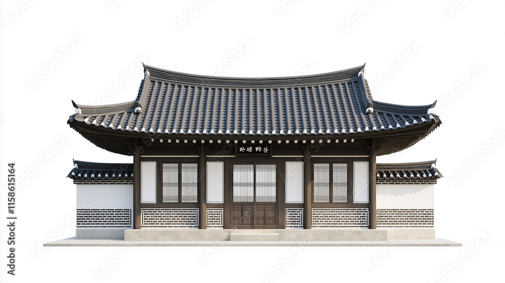Traditional Korean palace wall, Hanok building