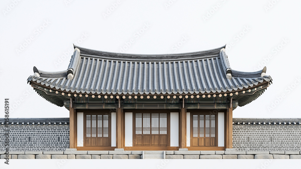 Obraz premium Traditional Korean palace wall, Hanok building