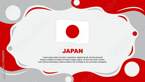 Japan Flag Abstract Background Flat Design Template. Japan Independence Day Banner Wallpaper Vector Illustration. Japan Vector