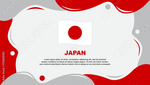 Japan Flag Abstract Background Flat Design Template. Japan Independence Day Banner Wallpaper Vector Illustration. Japan Background