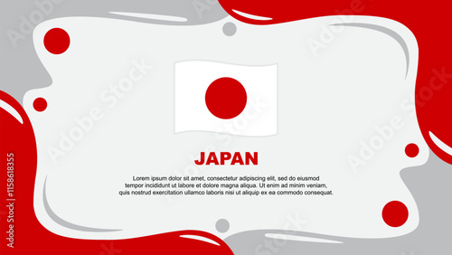 Japan Flag Abstract Background Flat Design Template. Japan Independence Day Banner Wallpaper Vector Illustration. Japan Design