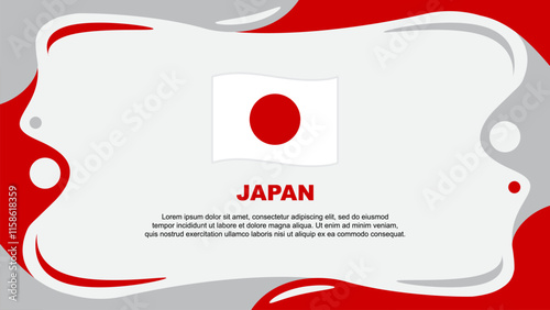 Japan Flag Abstract Background Flat Design Template. Japan Independence Day Banner Wallpaper Vector Illustration. Japan Flag