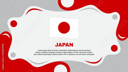 Japan Flag Abstract Background Flat Design Template. Japan Independence Day Banner Wallpaper Vector Illustration. Japan Template