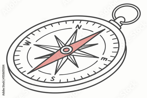 compass on white background