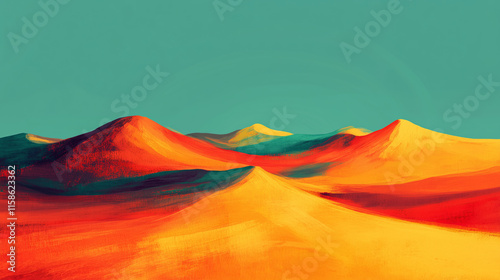 a desert with simple lines, abstract concepts