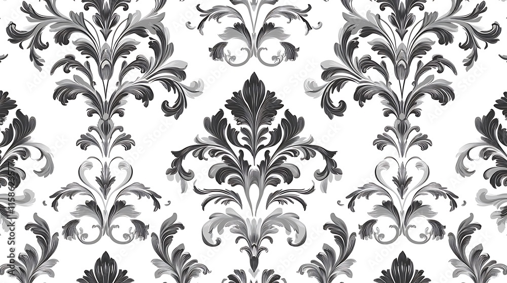 An elegant and timeless floral seamless pattern crafted in vector style, displaying a symmetrical arrangement of soft natural elements on a white background. An elegant and timeless floral seamless pattern crafted in vector style, displaying a symmetrical arrangement of soft natural elements on a white background.
