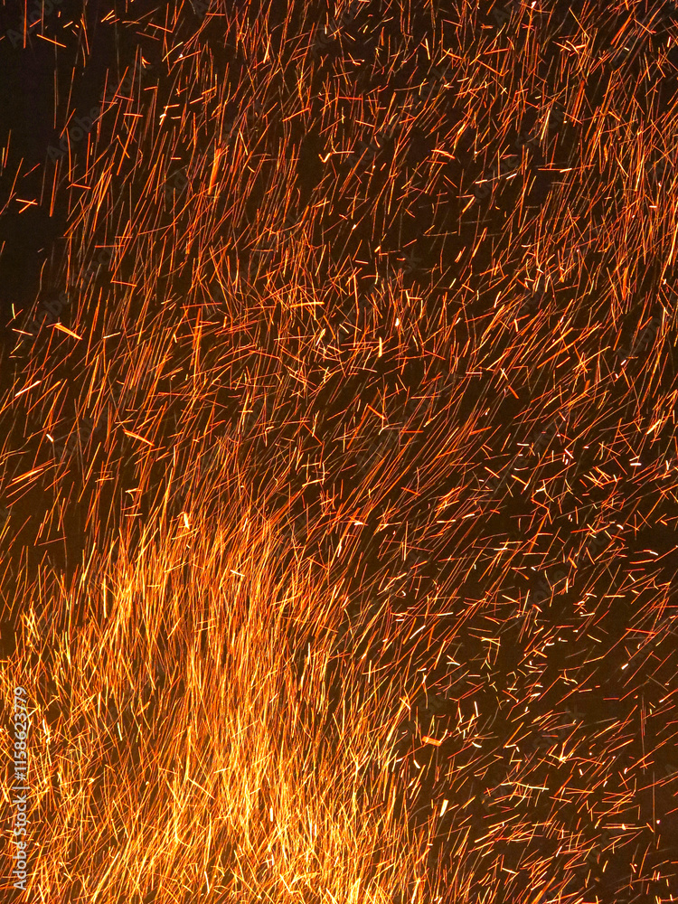 Sparks from a huge bright night bonfire Sparks from a huge bright night bonfire