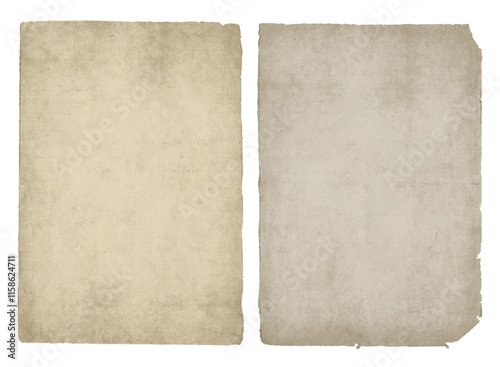 Vintage old paper texture set. Antique worn faded torn ripped parchment background	