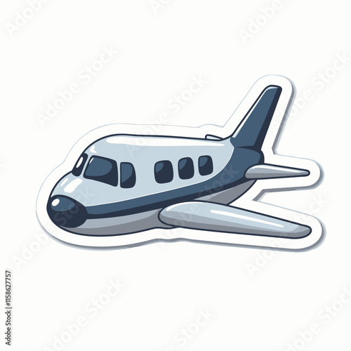 Sticker design with airplane isolated






