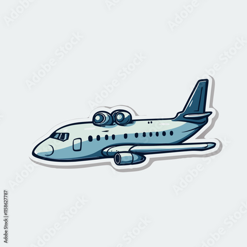 Sticker design with airplane isolated






