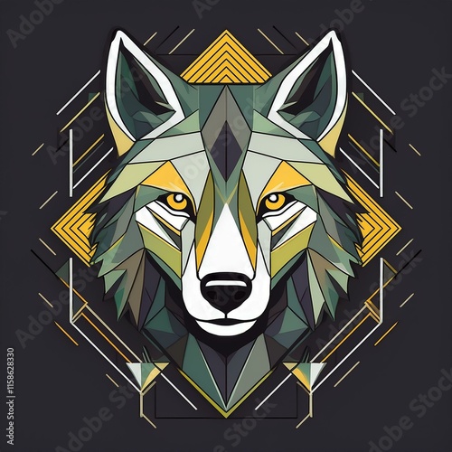 Wolf Geometric Modern Style photo