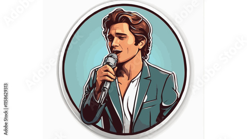 A handsome man is singing