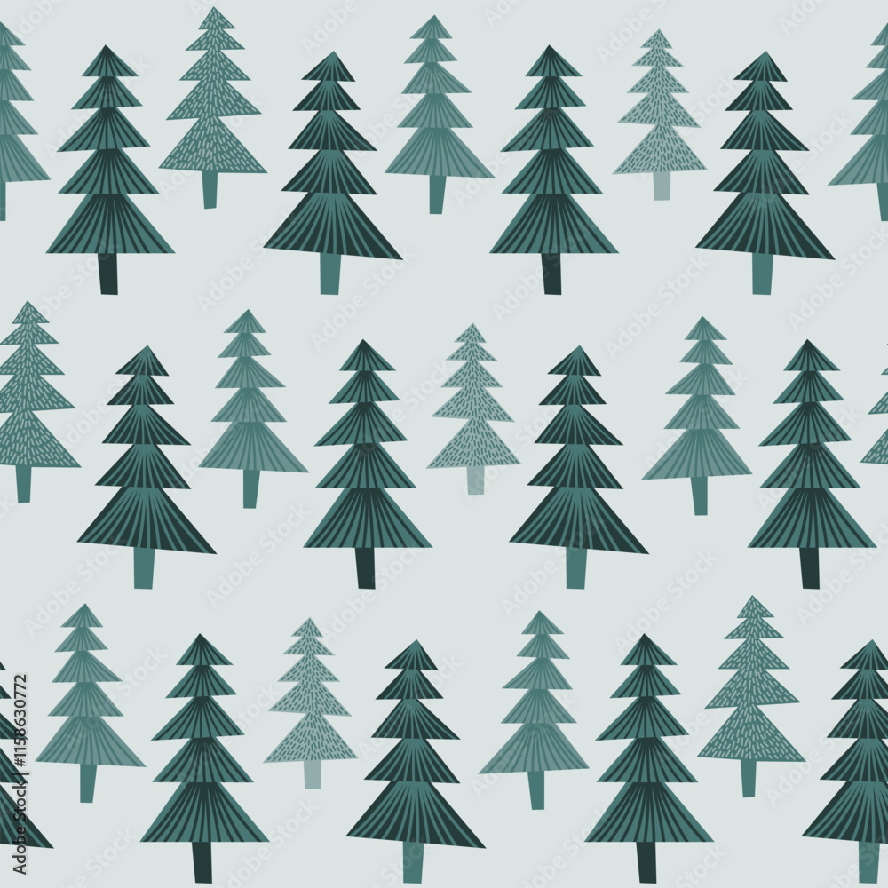 Obraz premium Seamless pattern with spruce trees.