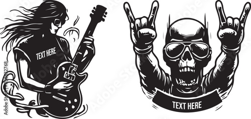 2 Rock T-Shirt Design vector file